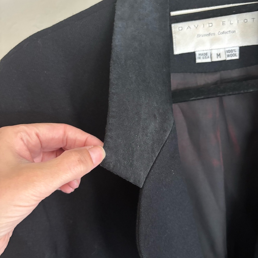 David Eliot Bruxelles Collection Vintage Women's Wool Oversized Blazer, Black, M - Picture 2 of 11